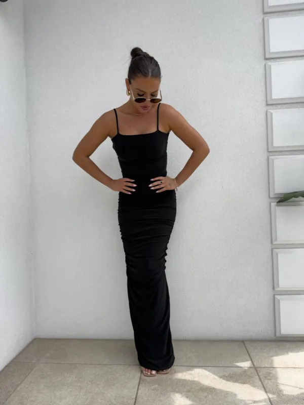 Sukienka maxi czarna By Me Aura - obrazek 6