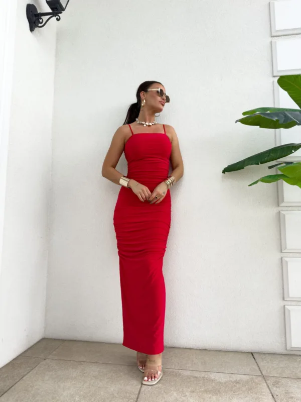 Sukienka maxi czorwona By Me Aura - obrazek 5