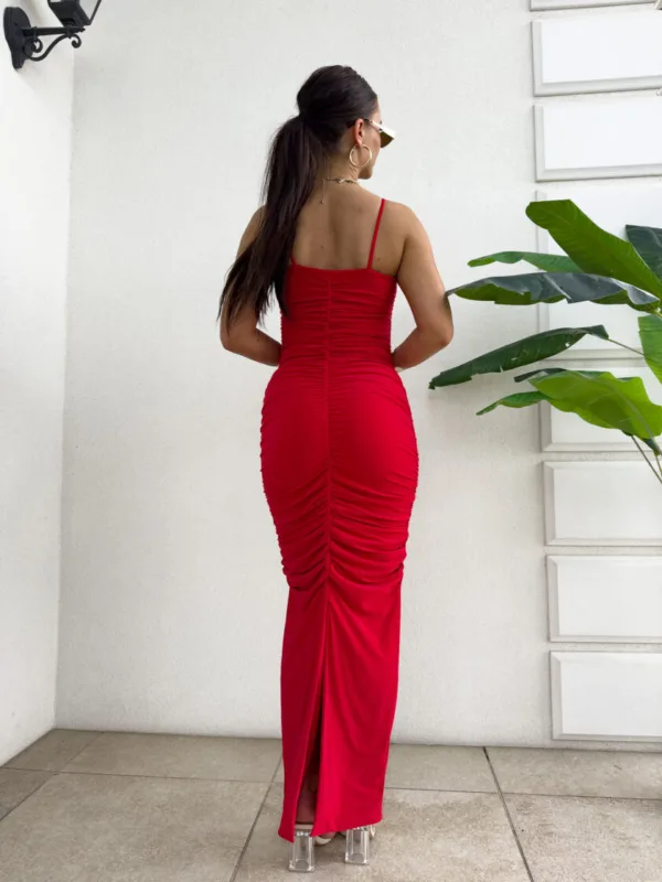 Sukienka maxi czorwona By Me Aura - obrazek 4
