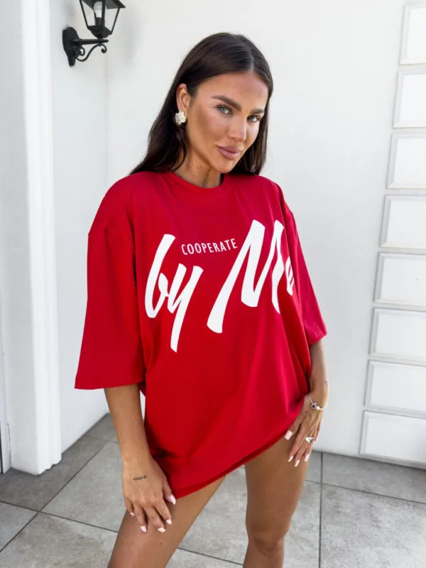 Sukienka T-shirt By me czerwona