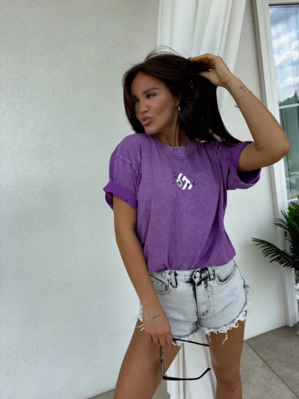 T-shirt dekatyzowany fioletowy By Me Monette - obrazek 5