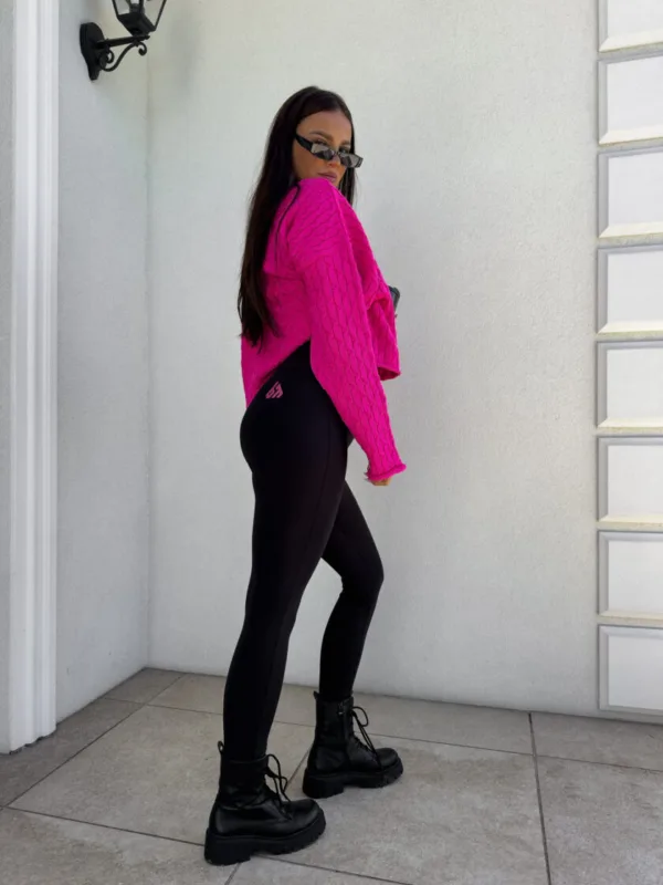 Sweter fuksja By Me warkocze - obrazek 4
