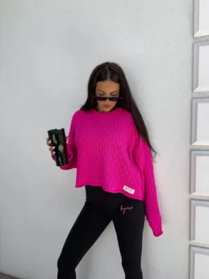 Sweter fuksja By Me warkocze