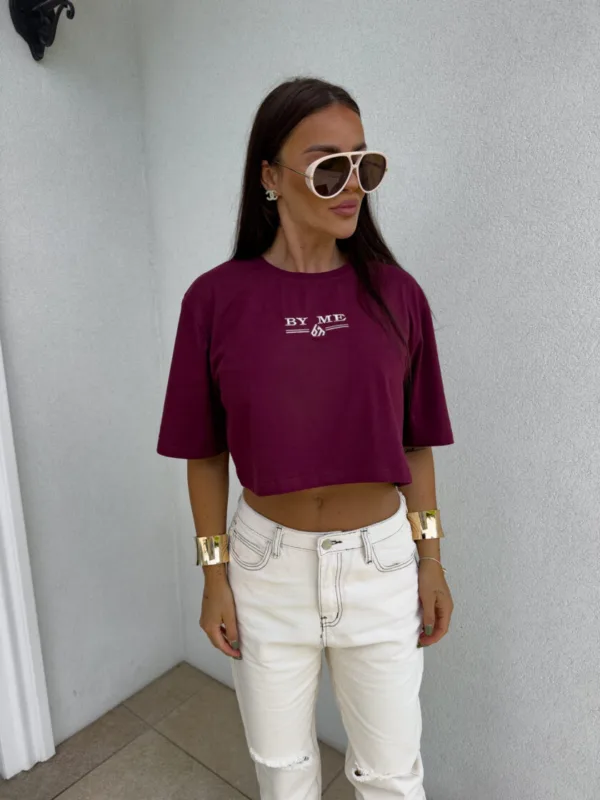 T-shirt bordowy BY ME Bossy - obrazek 4