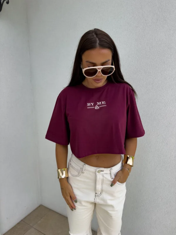 T-shirt bordowy BY ME Bossy - obrazek 5