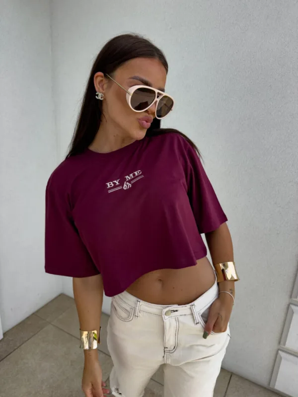 T-shirt bordowy BY ME Bossy