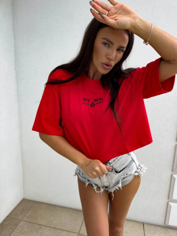T-shirt czerwony BY ME Bossy - obrazek 6