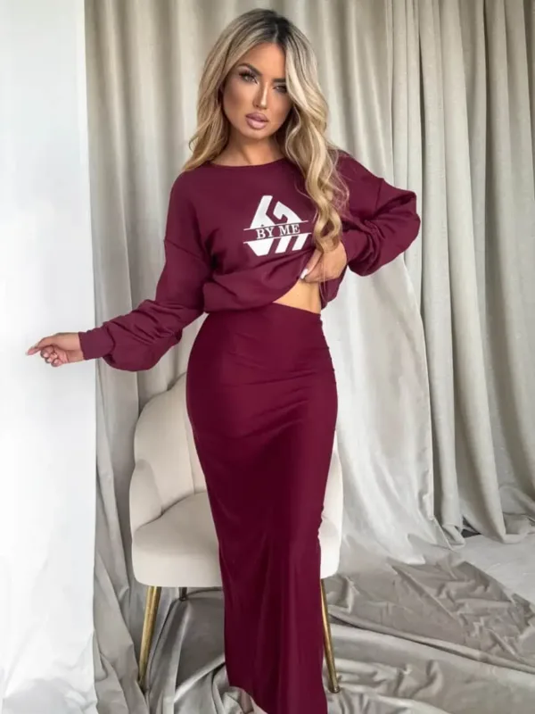 Spódnica bordowa Vogue - obrazek 4