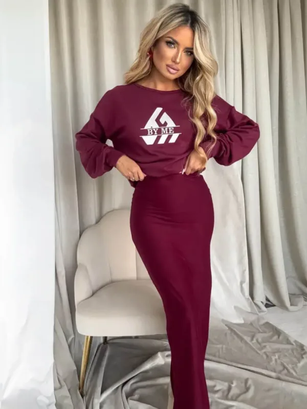 Spódnica bordowa Vogue - obrazek 2