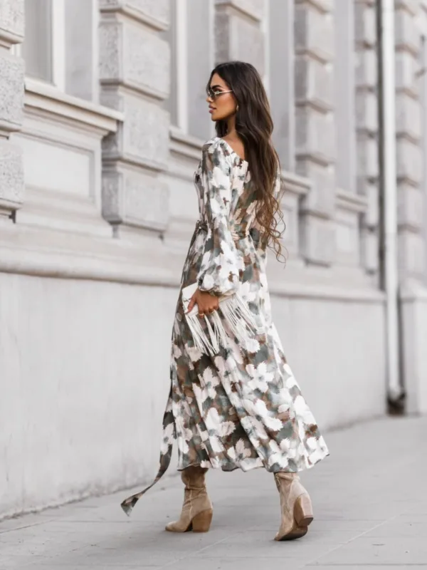 Sukienka kopertowa maxi w kwiaty MONA - obrazek 3